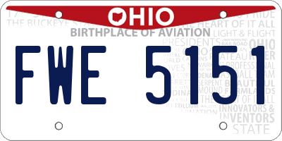 OH license plate FWE5151