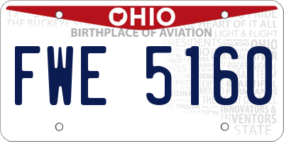 OH license plate FWE5160