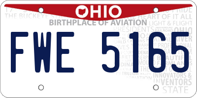 OH license plate FWE5165