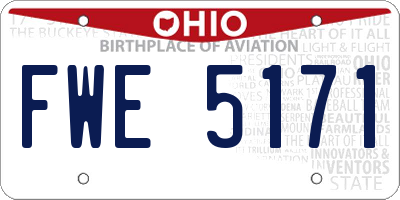OH license plate FWE5171