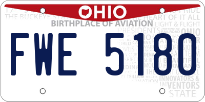 OH license plate FWE5180