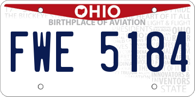 OH license plate FWE5184