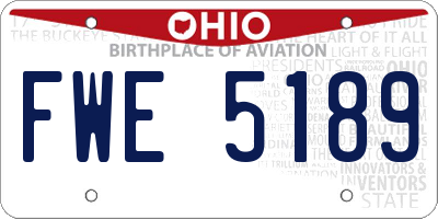 OH license plate FWE5189