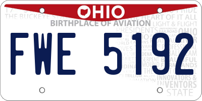 OH license plate FWE5192