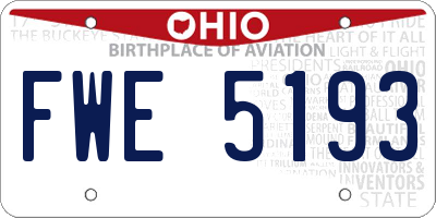 OH license plate FWE5193