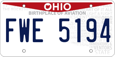 OH license plate FWE5194