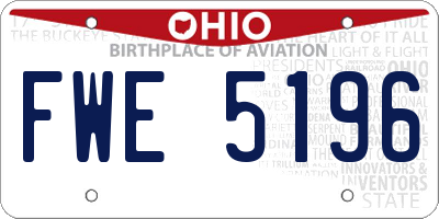 OH license plate FWE5196