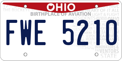 OH license plate FWE5210