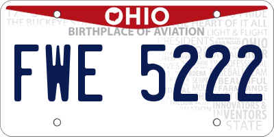 OH license plate FWE5222
