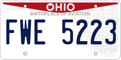 OH license plate FWE5223