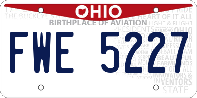 OH license plate FWE5227