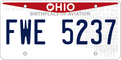 OH license plate FWE5237