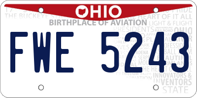 OH license plate FWE5243