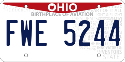 OH license plate FWE5244