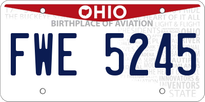 OH license plate FWE5245