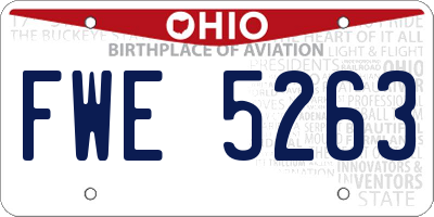 OH license plate FWE5263