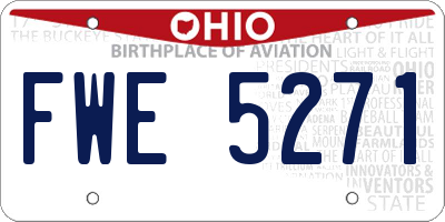 OH license plate FWE5271
