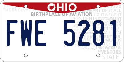 OH license plate FWE5281
