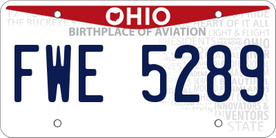 OH license plate FWE5289