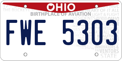 OH license plate FWE5303