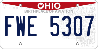 OH license plate FWE5307