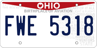 OH license plate FWE5318