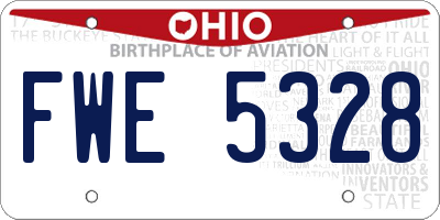 OH license plate FWE5328