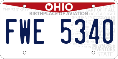 OH license plate FWE5340