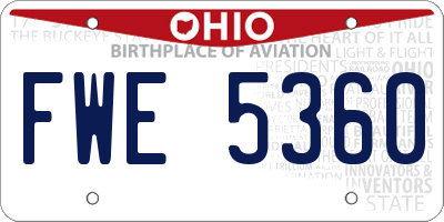 OH license plate FWE5360