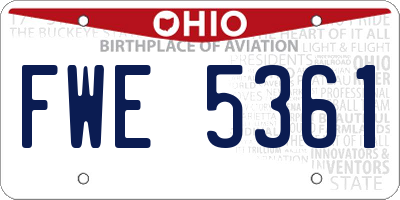 OH license plate FWE5361