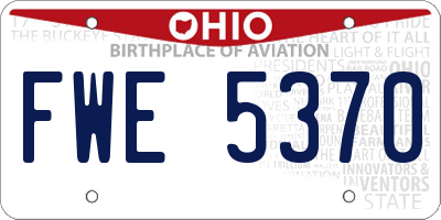 OH license plate FWE5370