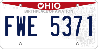 OH license plate FWE5371