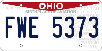 OH license plate FWE5373