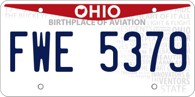 OH license plate FWE5379