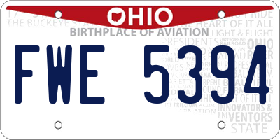 OH license plate FWE5394
