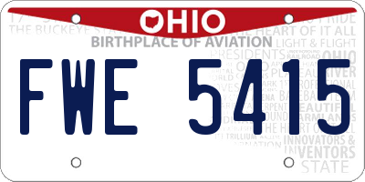 OH license plate FWE5415