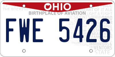 OH license plate FWE5426