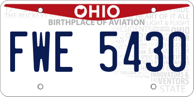 OH license plate FWE5430