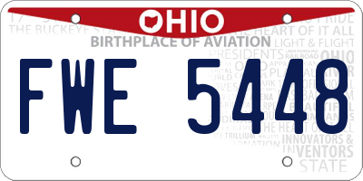 OH license plate FWE5448