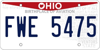 OH license plate FWE5475