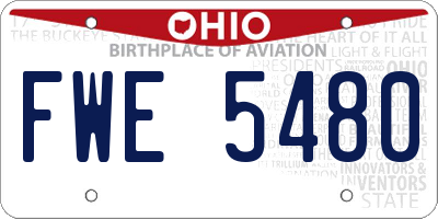 OH license plate FWE5480