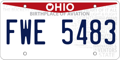 OH license plate FWE5483