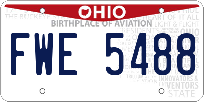 OH license plate FWE5488