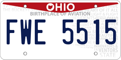 OH license plate FWE5515