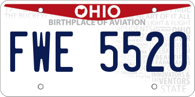 OH license plate FWE5520