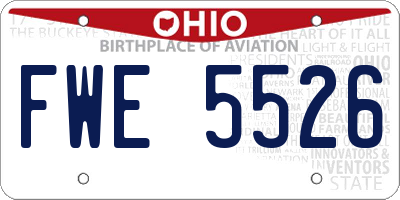 OH license plate FWE5526