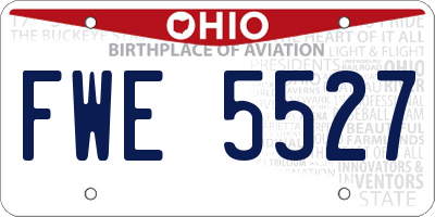 OH license plate FWE5527