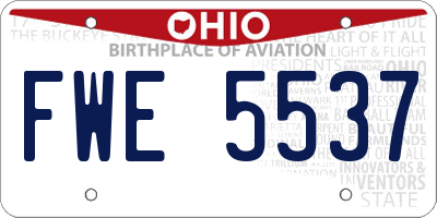 OH license plate FWE5537