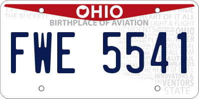 OH license plate FWE5541