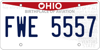 OH license plate FWE5557